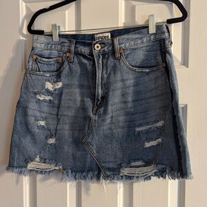Umgee Distressed Denim Mini Skirt